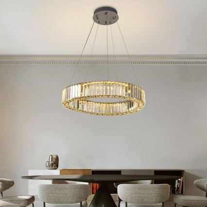 LED Hämardatav kristall-lühter LED/40W/230V 3000-6500K läikiv kroom + kaugjuhtimispult