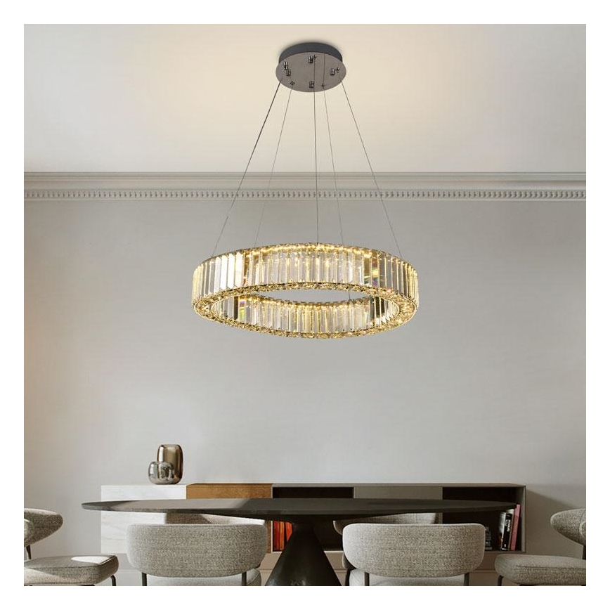 LED Hämardatav kristall-lühter LED/40W/230V 3000-6500K läikiv kroom + kaugjuhtimispult
