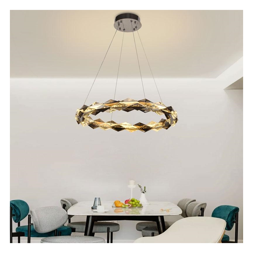 LED Hämardatav kristall-lühter LED/40W/230V 3000-6500K läikiv kroom + kaugjuhtimispult