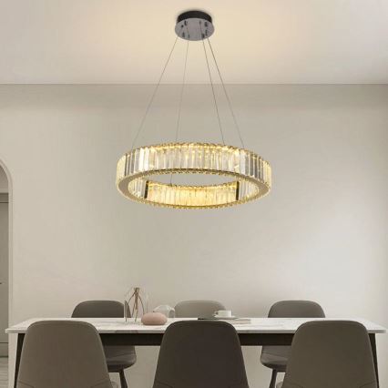 LED Hämardatav kristall-lühter LED/40W/230V 3000-6500K läikiv kroom + kaugjuhtimispult