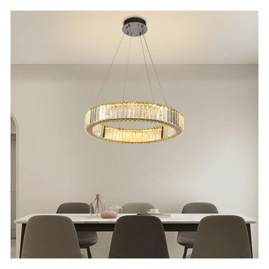 LED Hämardatav kristall-lühter LED/40W/230V 3000-6500K läikiv kroom + kaugjuhtimispult