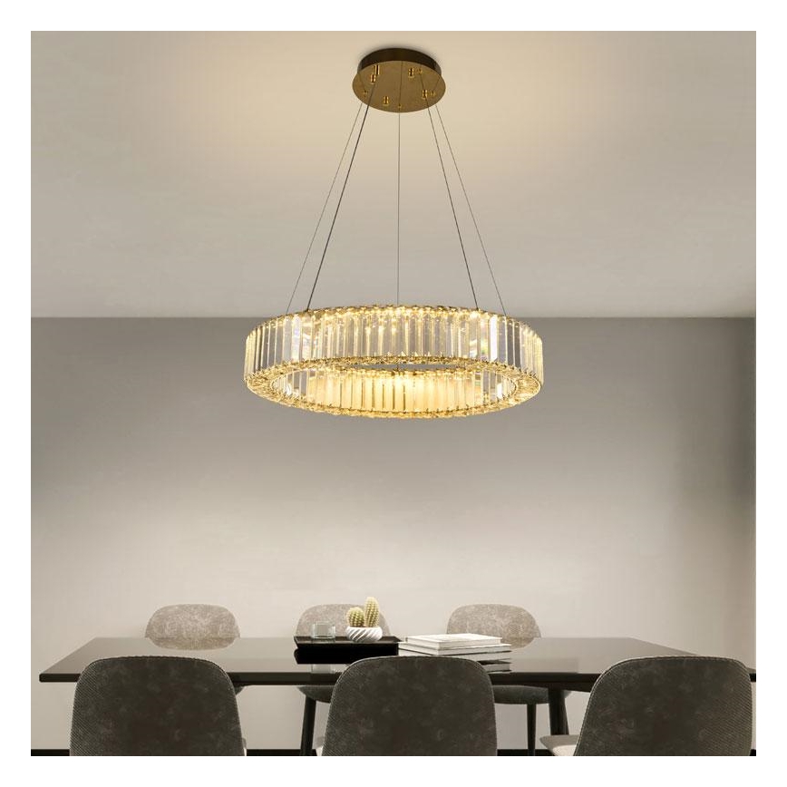 LED Hämardatav kristall- lühter LED/40W/230V 3000-6500K kroom/kuldne + kaugjuhtimispult