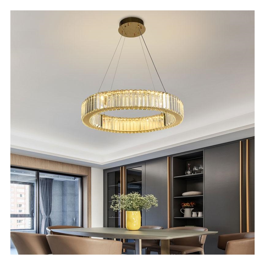 LED Hämardatav kristall-lühter LED/40W/230V 3000-6500K kroom/kuldne + kaugjuhtimispult