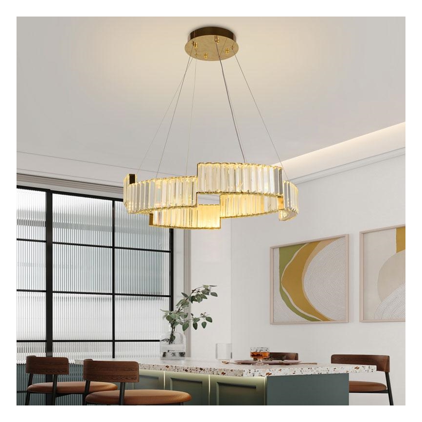 LED Hämardatav kristall-lühter LED/40W/230V 3000-6500K kuldne + kaugjuhtimispult