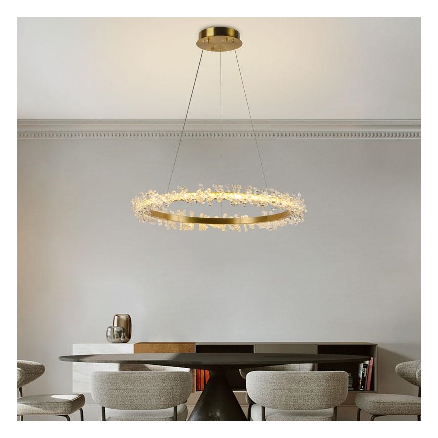LED Hämardatav kristall-lühter LED/40W/230V 3000-6500K kuldne + kaugjuhtimispult