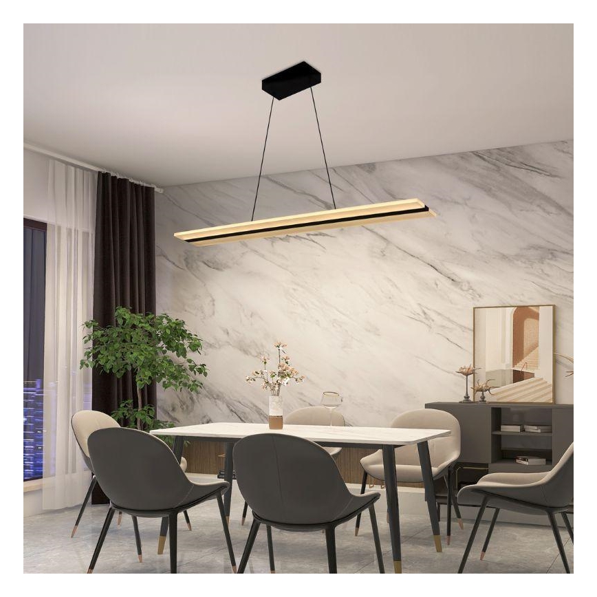 LED Hämardatav lühter LED/40W/230V 3000-6500K must + kaugjuhtimispult