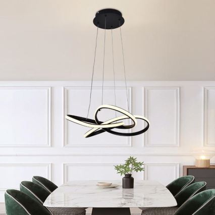 LED Hämardatav lühter LED/40W/230V 3000-6500K d. 48 cm must + kaugjuhtimispult