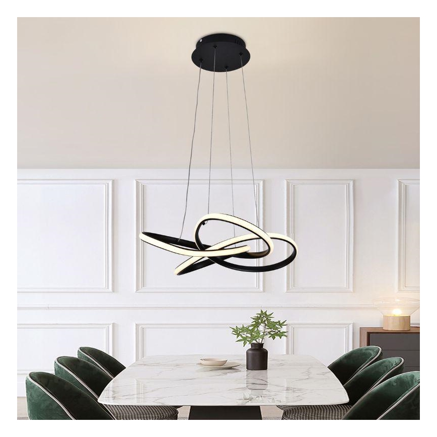 LED Hämardatav lühter LED/40W/230V 3000-6500K d. 48 cm must + kaugjuhtimispult