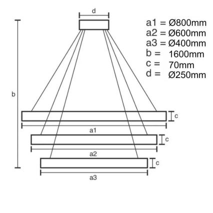 LED Hämardatav lühter LED/45W/230V 3000-6500K + kaugjuhtimispult