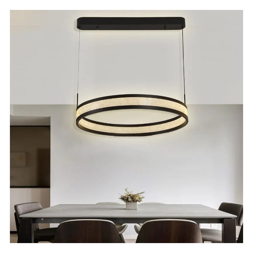 LED Hämardatav lühter LED/45W/230V 3000-6500K d. 60 cm must + kaugjuhtimispult