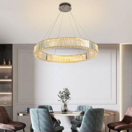 LED Hämardatav kristall-lühter LED/50W/230V 3000-6500K läikiv kroom + kaugjuhtimispult