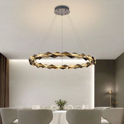 LED Hämardatav kristall-lühter LED/55W/230V 3000-6500K läikiv kroom + kaugjuhtimispult