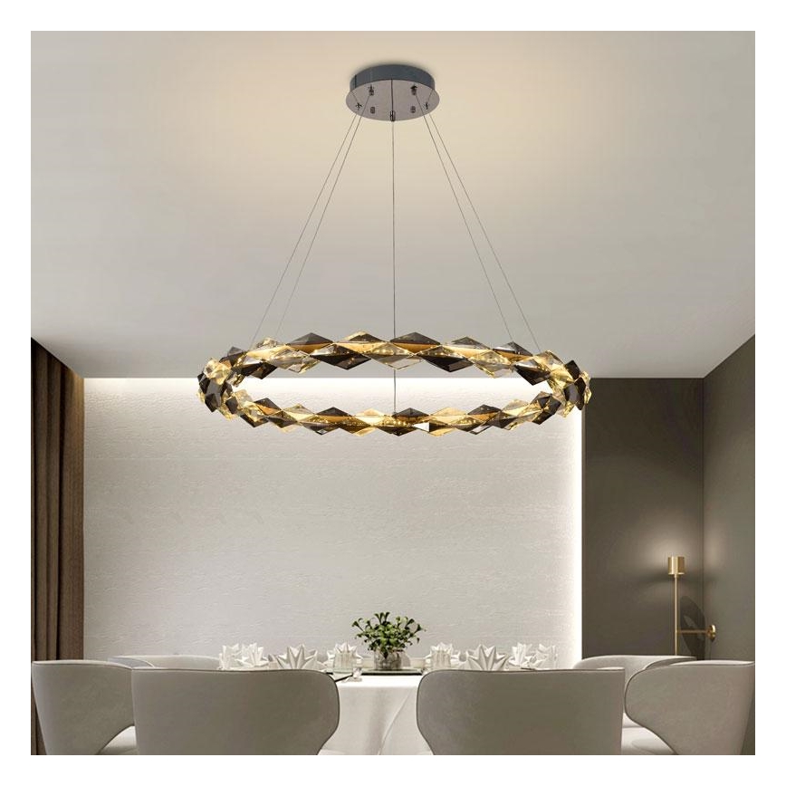 LED Hämardatav kristall-lühter LED/55W/230V 3000-6500K läikiv kroom + kaugjuhtimispult