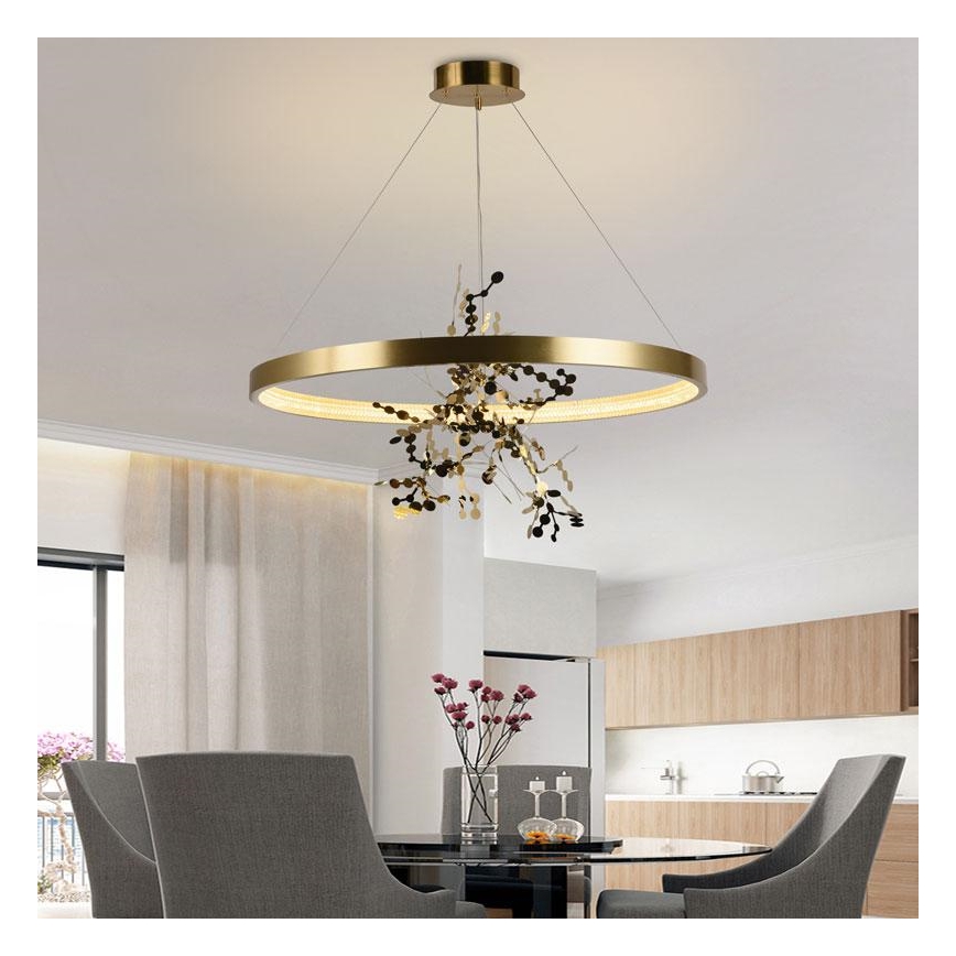 LED Hämardatav lühter LED/55W/230V 3000-6500K kuldne + kaugjuhtimispult
