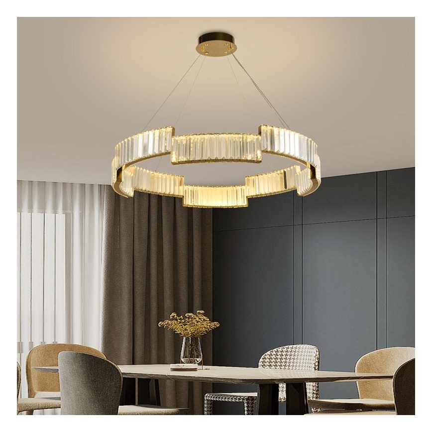 LED Hämardatav kristall- lühter LED/60W/230V 3000-6500K kuldne + kaugjuhtimispult