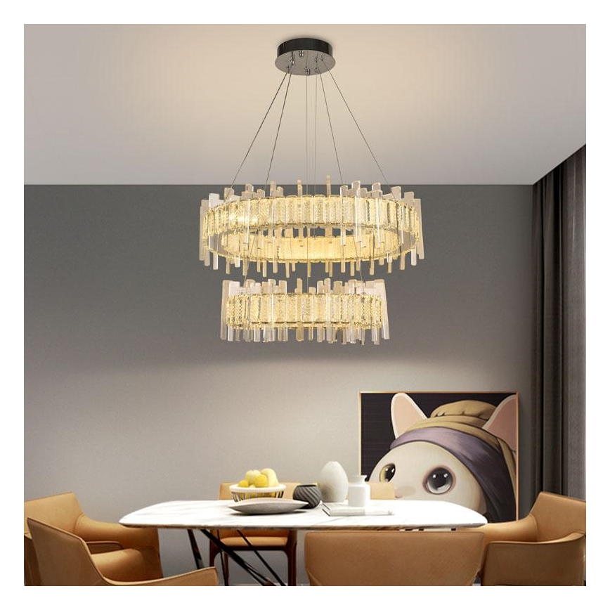 LED Hämardatav kristall-lühter LED/65W/230V 3000-6500K + kaugjuhtimispult