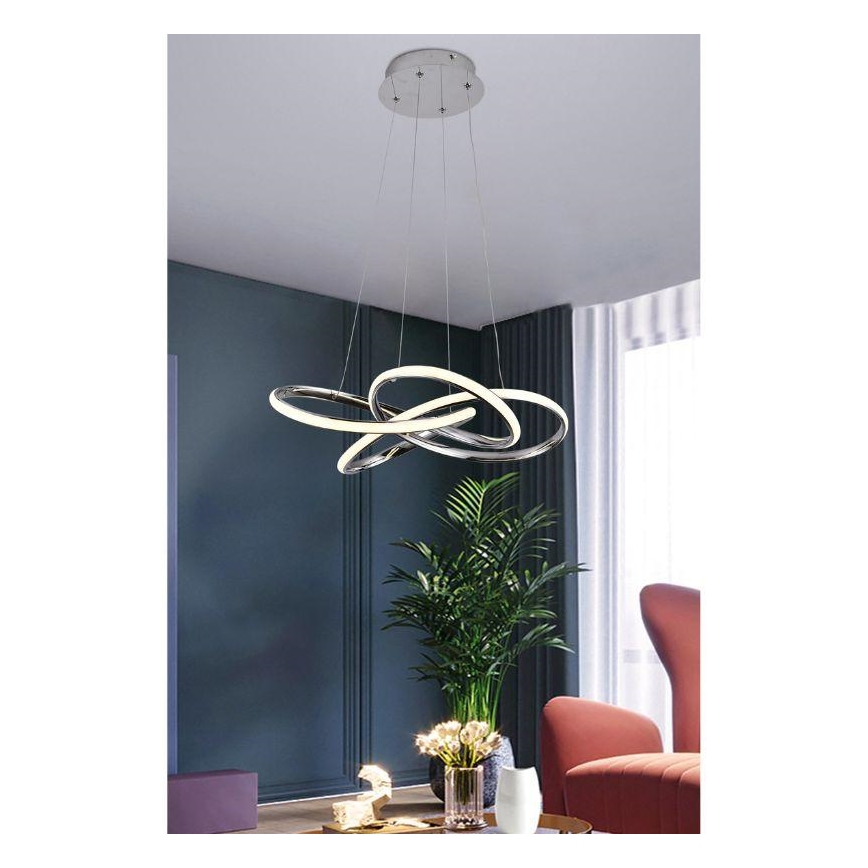 LED Hämardatav lühter LED/65W/230V 3000-6500K kroom + kaugjuhtimispult
