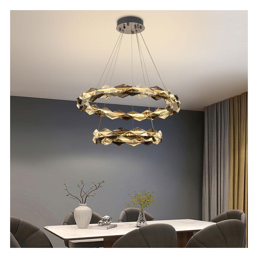LED Hämardatav kristall-lühter LED/65W/230V 3000-6500K läikiv kroom + kaugjuhtimispult