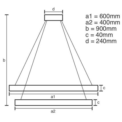 LED Hämardatav lühter LED/70W/230V 3000-6500K d. 60 cm + kaugjuhtimispult