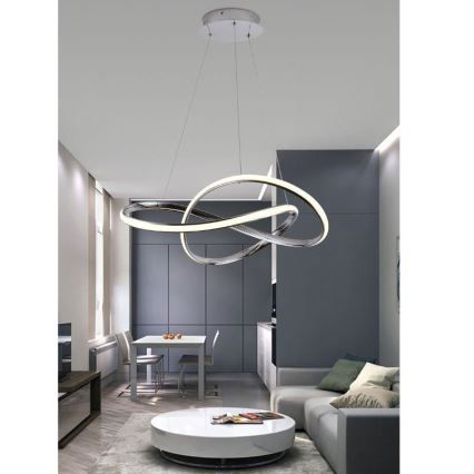 LED Hämardatav lühter LED/70W/230V 3000-6500K läikiv kroom + kaugjuhtimispult