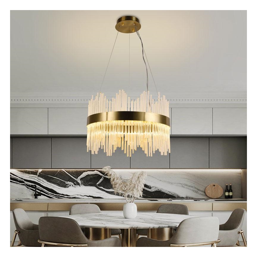 LED Hämardatav kristall- lühter LED/70W/230V 3000-6500K kuldne + kaugjuhtimispult