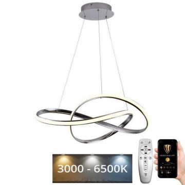 LED Hämardatav lühter LED/70W/230V 3000-6500K läikiv kroom + kaugjuhtimispult
