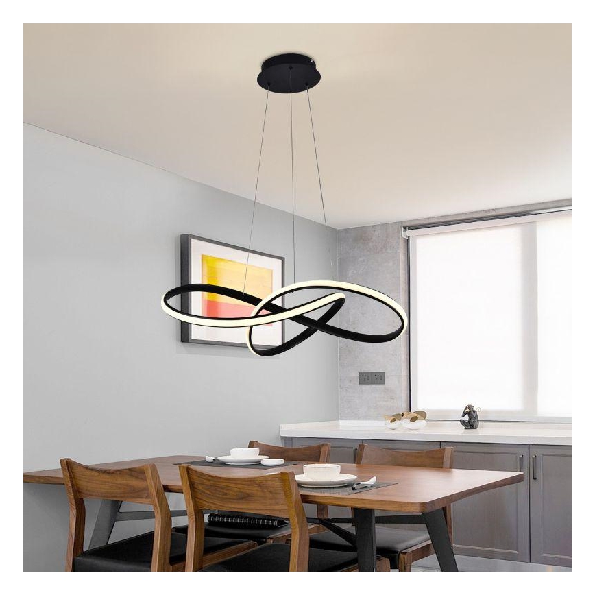 LED Hämardatav lühter LED/70W/230V 3000-6500K must + kaugjuhtimispult