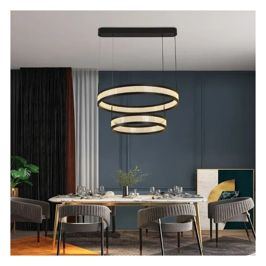 LED Hämardatav lühter LED/70W/230V 3000-6500K must + kaugjuhtimispult