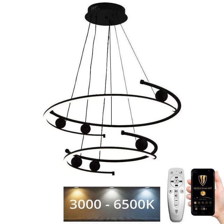 LED Hämardatav lühter LED/80W/230V 3000-6500K d. 60 cm + kaugjuhtimispult