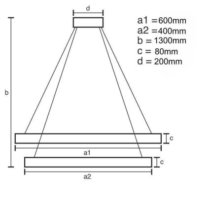 LED Hämardatav lühter LED/80W/230V 3000-6500K d. 60 cm + kaugjuhtimispult