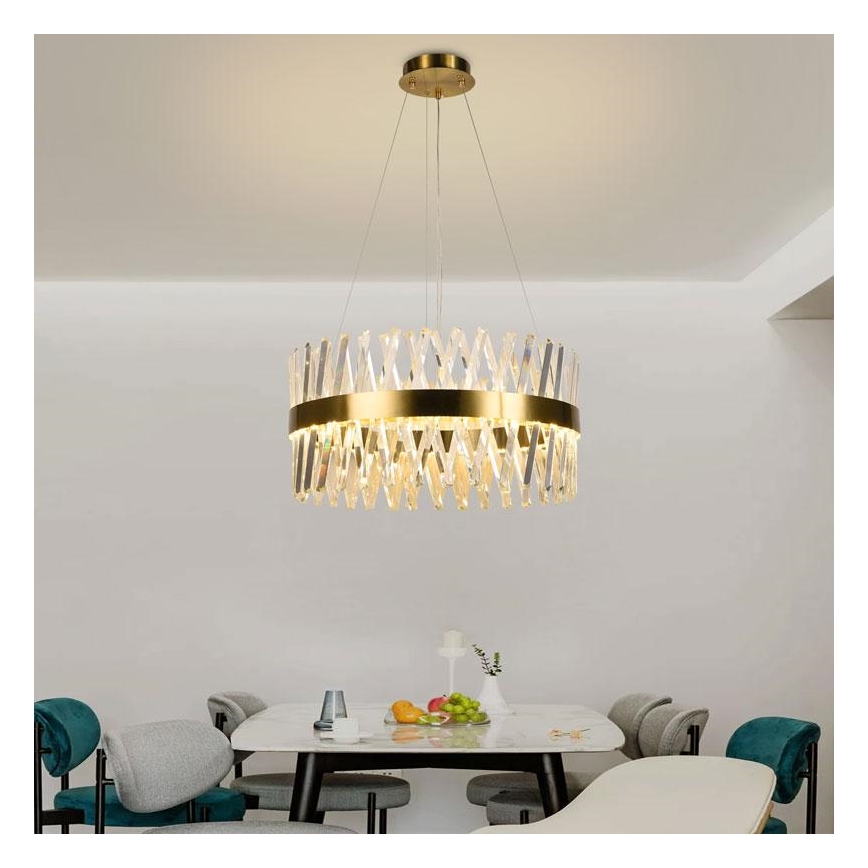 LED Hämardatav kristall- lühter LED/80W/230V 3000-6500K kuldne + kaugjuhtimispult