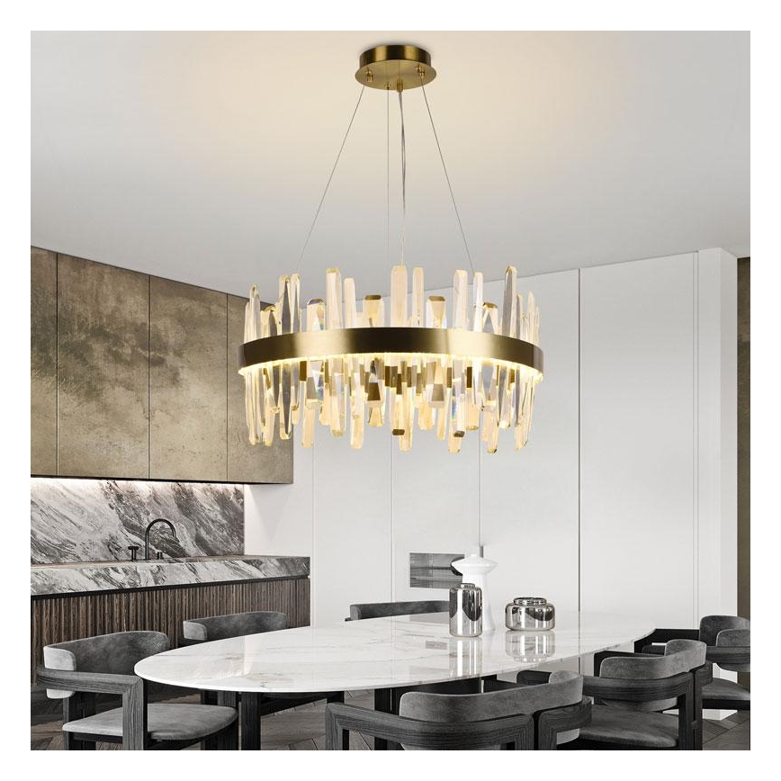 LED Hämardatav kristall-lühter LED/80W/230V 3000-6500K kuldne + kaugjuhtimispult
