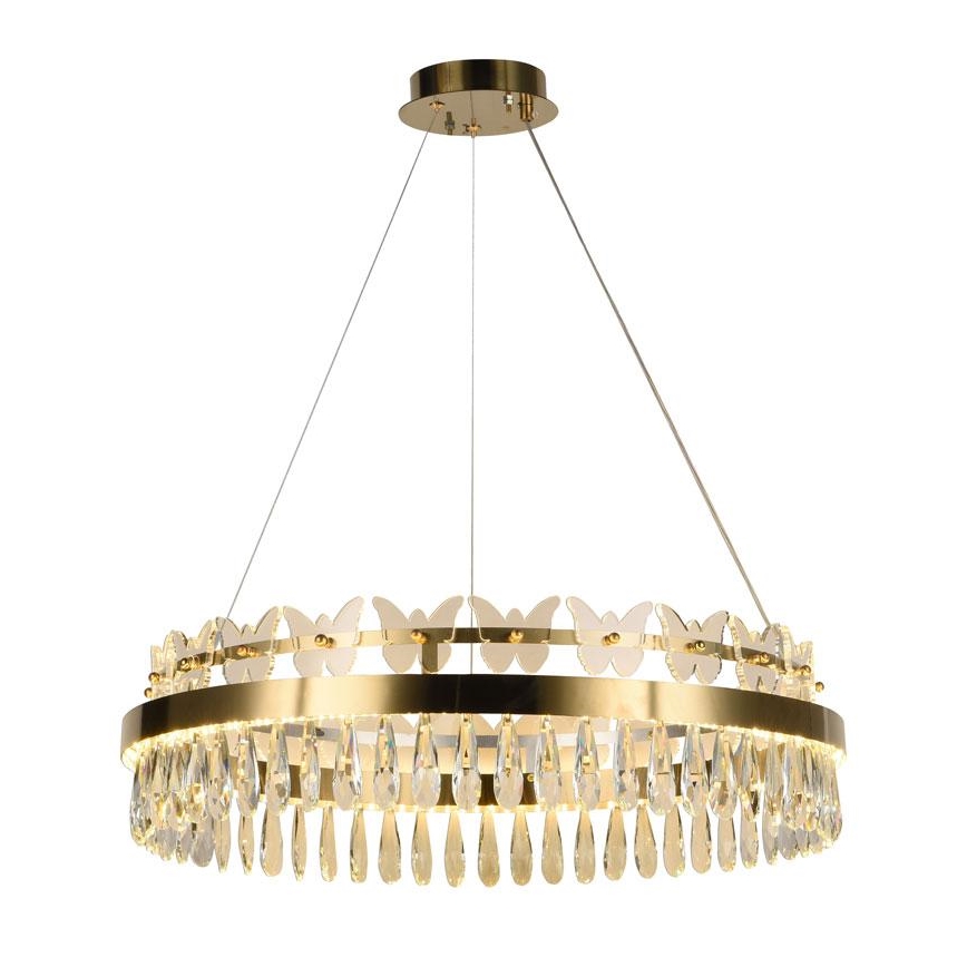 LED Hämardatav kristall-lühter LED/80W/230V 3000-6500K kuldne + kaugjuhtimispult