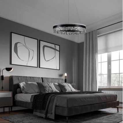 LED Hämardatav lühter LED/80W/230V 3000-6500K must + kaugjuhtimispult