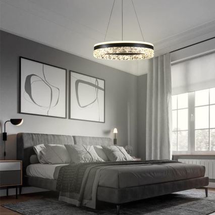 LED Hämardatav lühter LED/80W/230V 3000-6500K must + kaugjuhtimispult
