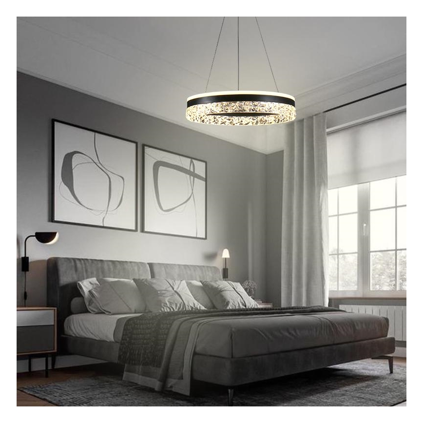 LED Hämardatav lühter LED/80W/230V 3000-6500K must + kaugjuhtimispult