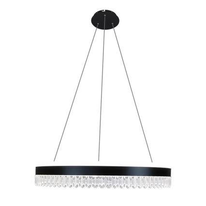 LED Hämardatav kristall-lühter LED/80W/230V 3000-6500K must + kaugjuhtimispult