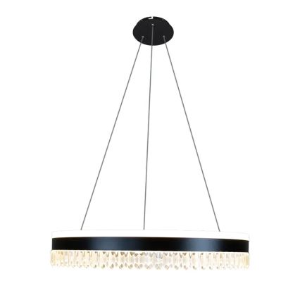 LED Hämardatav kristall-lühter LED/80W/230V 3000-6500K must + kaugjuhtimispult