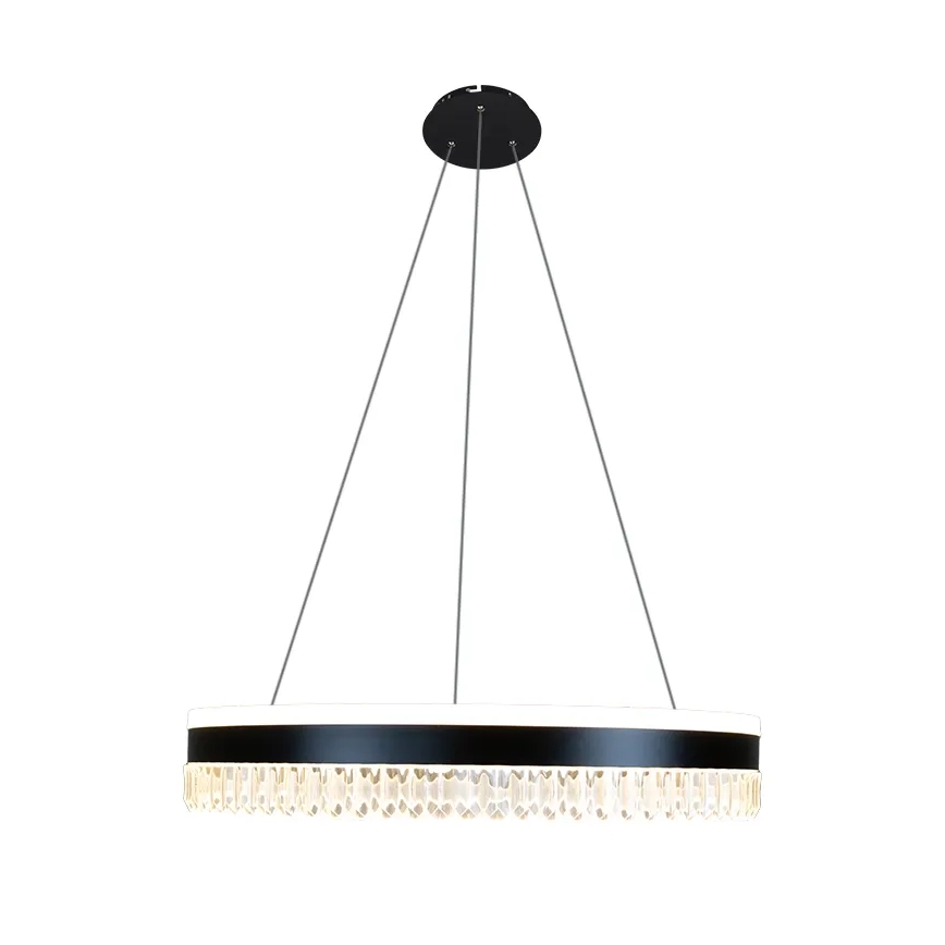 LED Hämardatav kristall-lühter LED/80W/230V 3000-6500K must + kaugjuhtimispult