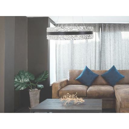 LED Hämardatav kristall-lühter LED/80W/230V 3000-6500K must + kaugjuhtimispult
