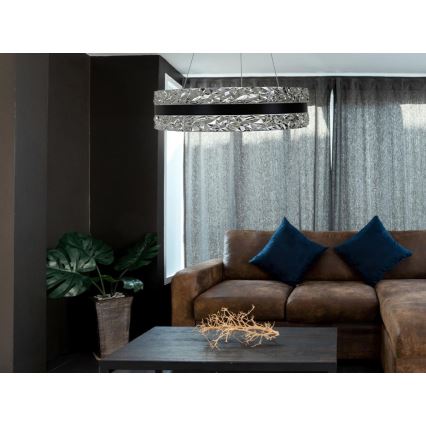 LED Hämardatav kristall-lühter LED/80W/230V 3000-6500K must + kaugjuhtimispult