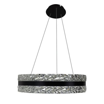 LED Hämardatav kristall-lühter LED/80W/230V 3000-6500K must + kaugjuhtimispult
