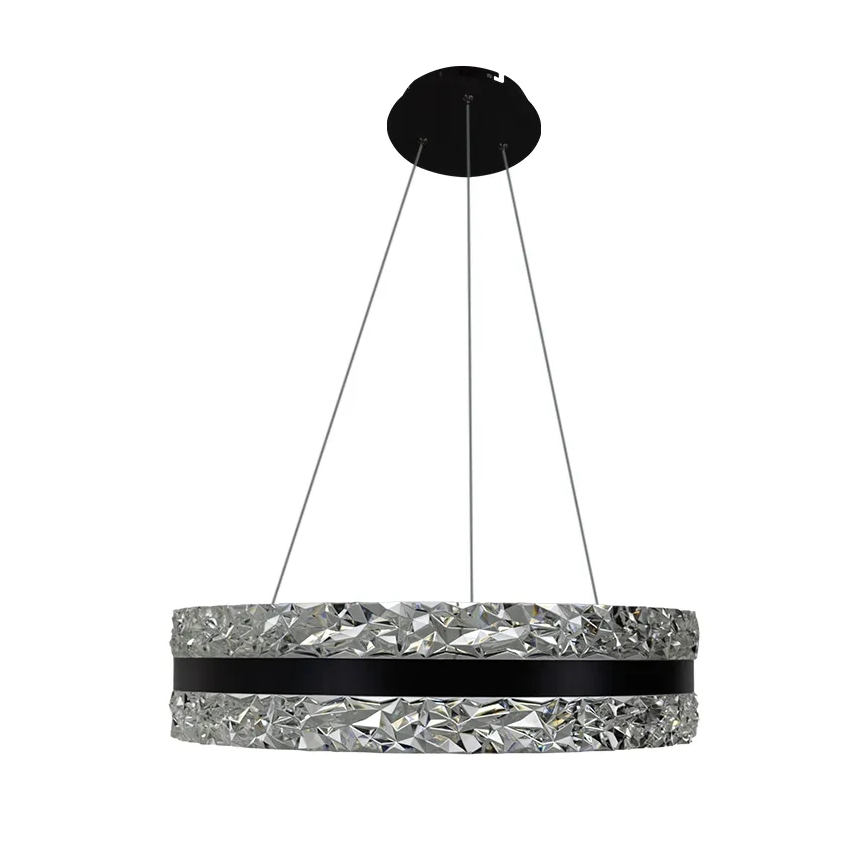 LED Hämardatav kristall-lühter LED/80W/230V 3000-6500K must + kaugjuhtimispult