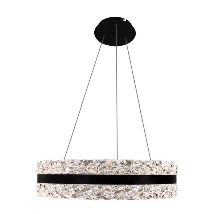 LED Hämardatav kristall-lühter LED/80W/230V 3000-6500K must + kaugjuhtimispult