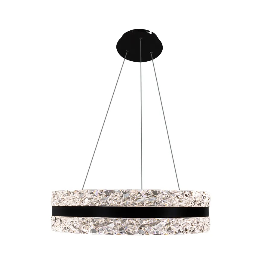 LED Hämardatav kristall-lühter LED/80W/230V 3000-6500K must + kaugjuhtimispult