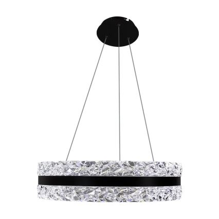 LED Hämardatav kristall-lühter LED/80W/230V 3000-6500K must + kaugjuhtimispult