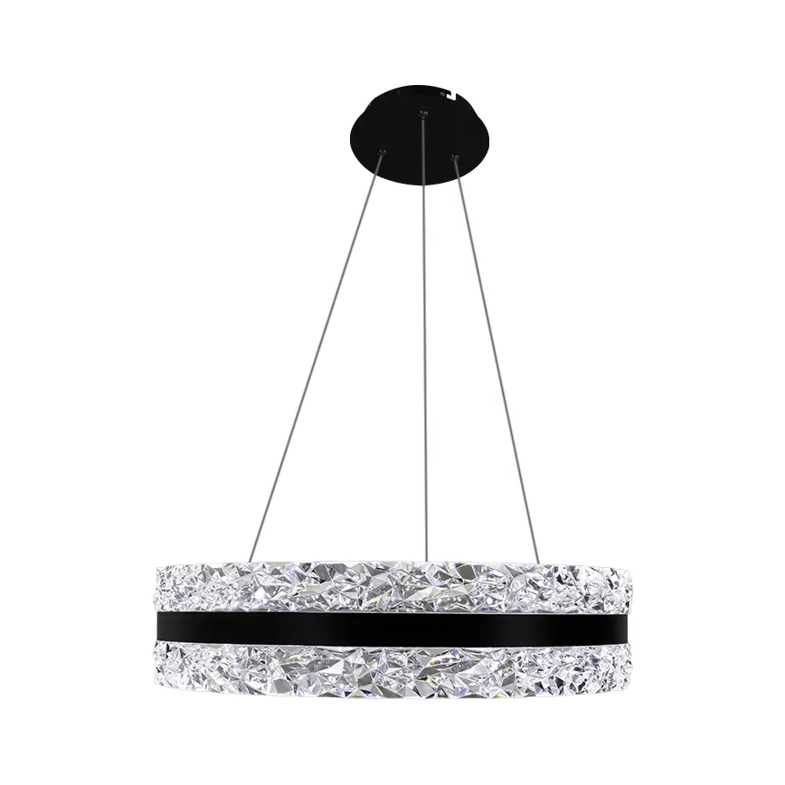 LED Hämardatav kristall-lühter LED/80W/230V 3000-6500K must + kaugjuhtimispult
