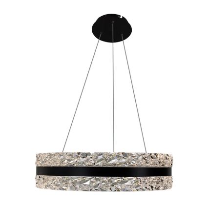 LED Hämardatav kristall-lühter LED/80W/230V 3000-6500K must + kaugjuhtimispult