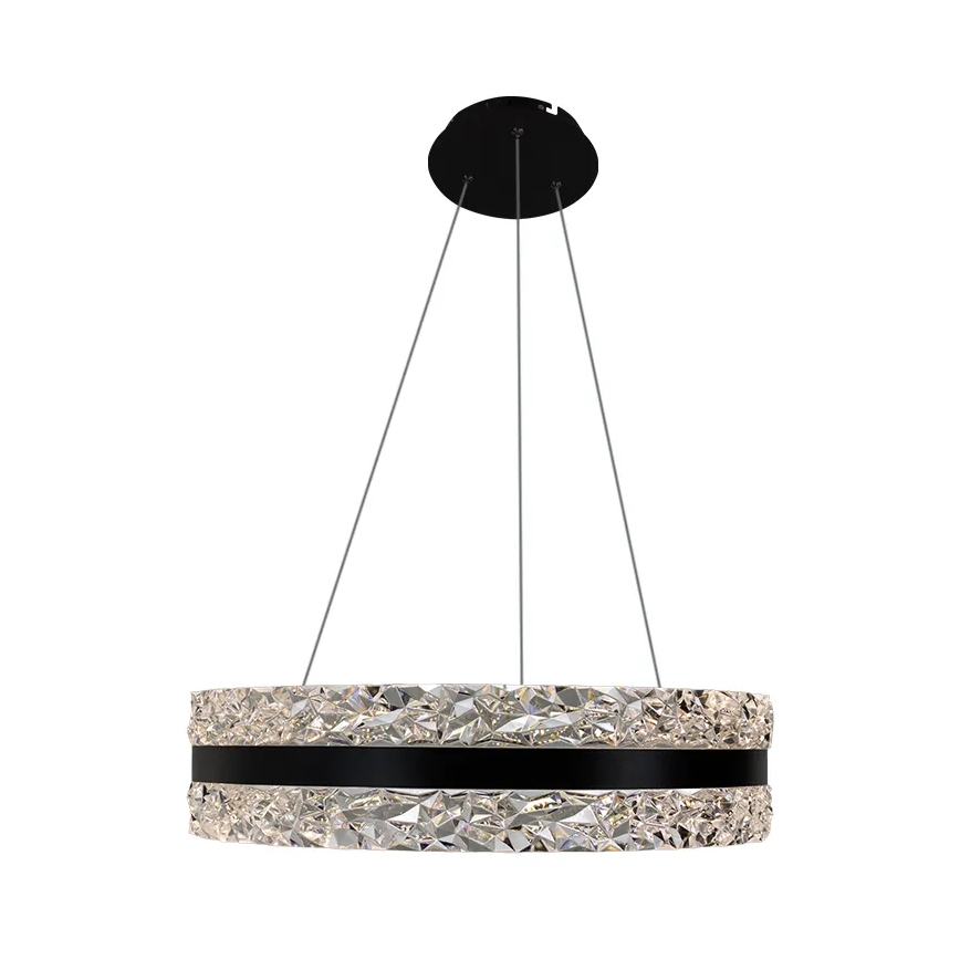 LED Hämardatav kristall-lühter LED/80W/230V 3000-6500K must + kaugjuhtimispult