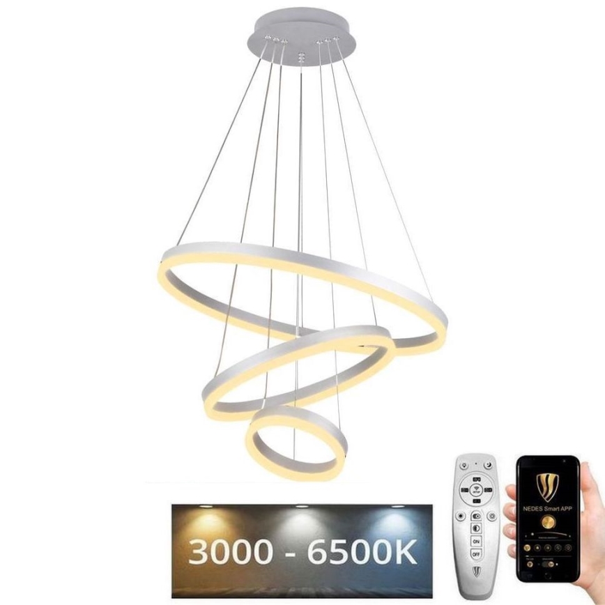 LED Hämardatav lühter LED/85W/230V 3000-6500K d. 60 cm d. 60 cm + kaugjuhtimispult